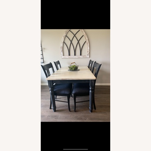 Used Shermag Harvest Table Dining Set Distressed for sale on AptDeco