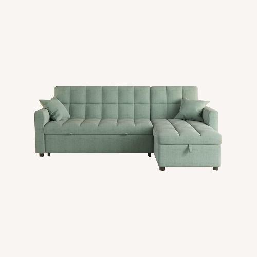 Used Jach Green Linen Sleeper Sofa for sale on AptDeco