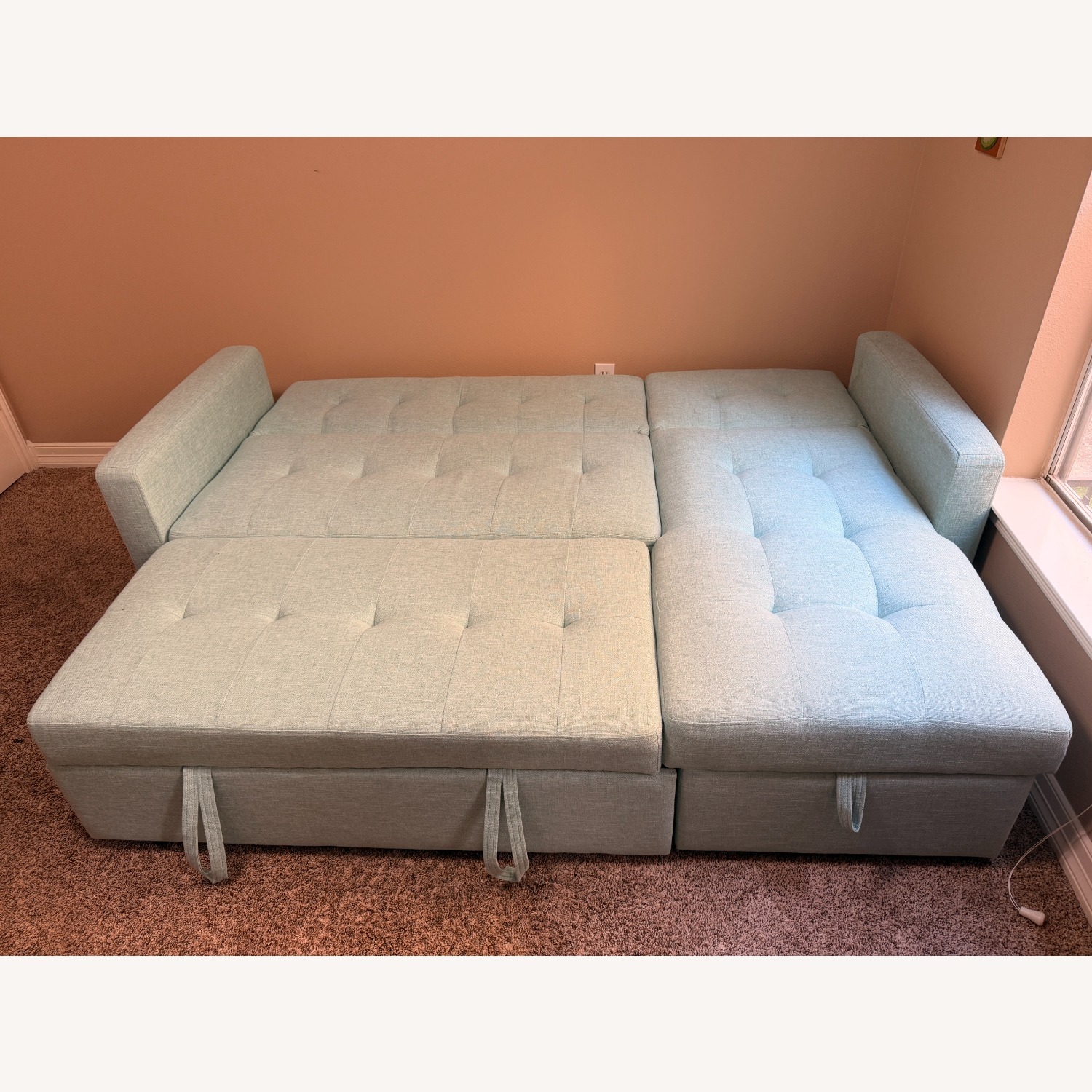 Jach Green Linen Sleeper Sofa - image-5