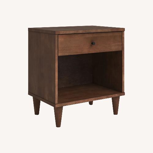 Used Sand & Stable Genesis Dark Brown Wood Nightstand for sale on AptDeco