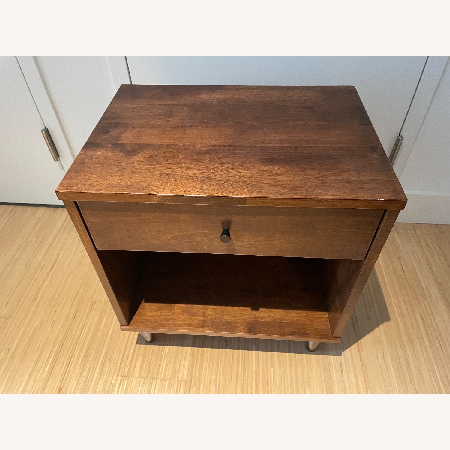 Sand & Stable Genesis Dark Brown Wood Nightstand - image-1