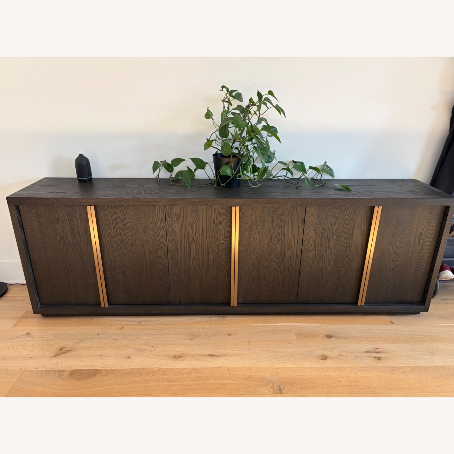 Restoration Hardware Bezier Dark Brown Brass Sideboard - image-1