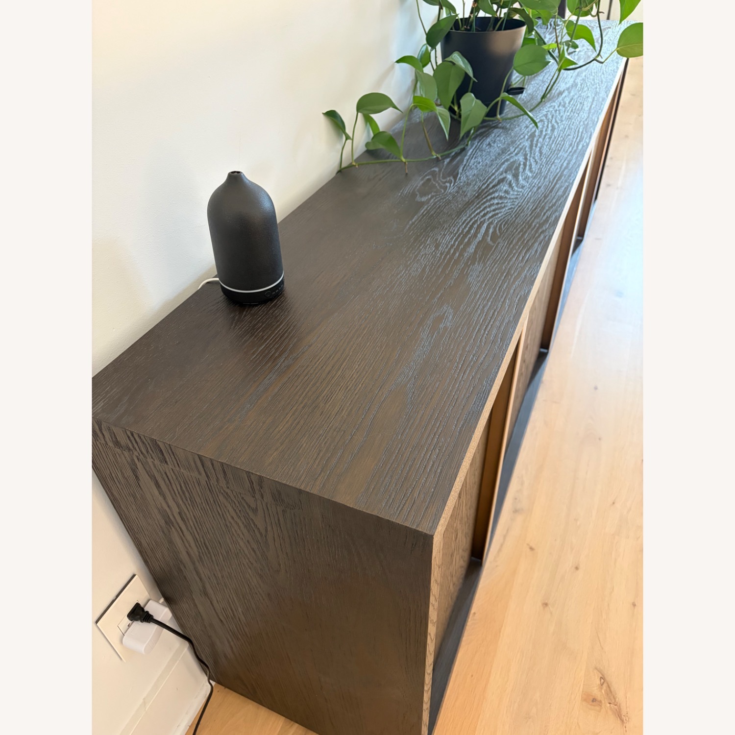 Restoration Hardware Bezier Dark Brown Brass Sideboard - image-4