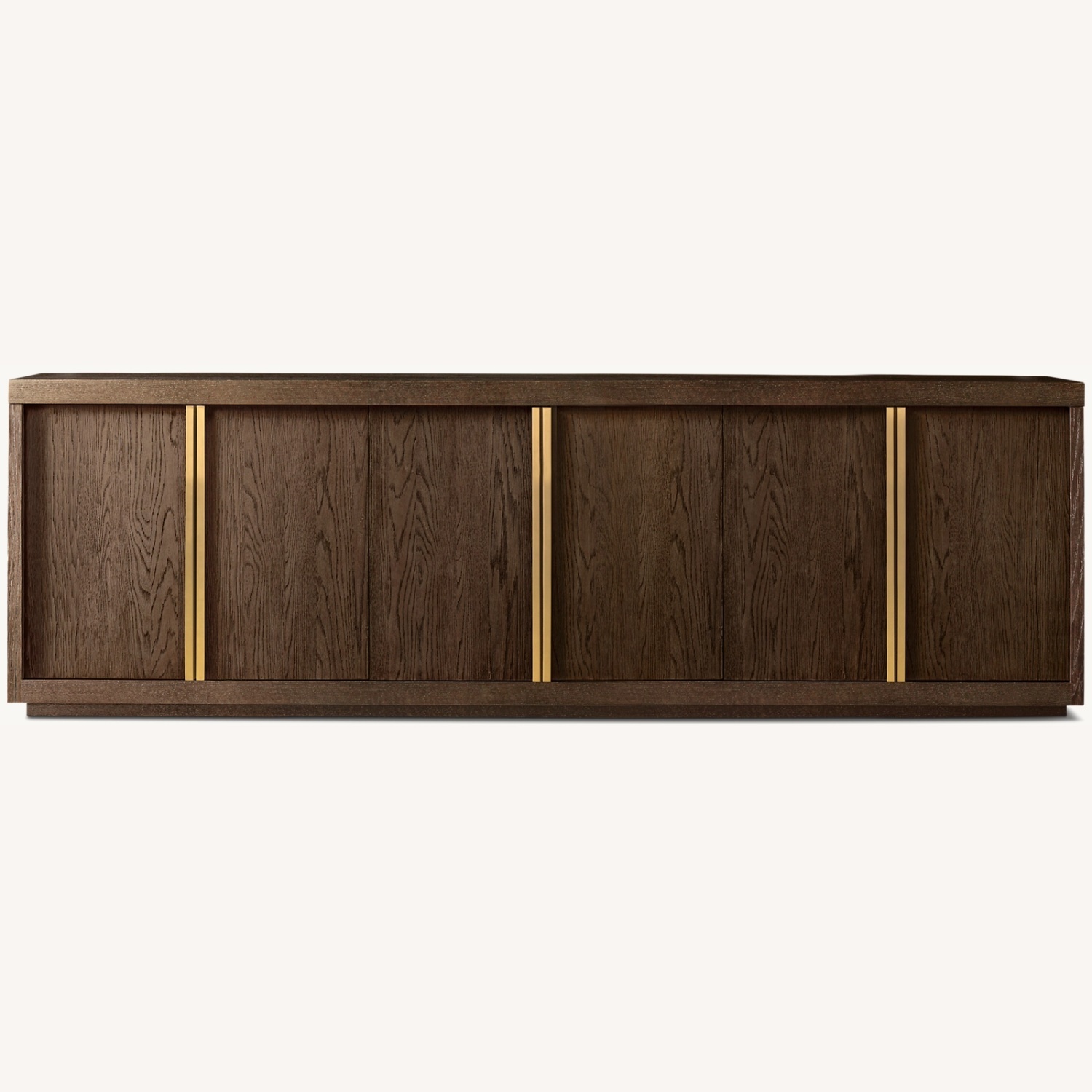 Restoration Hardware Bezier Dark Brown Brass Sideboard - image-0