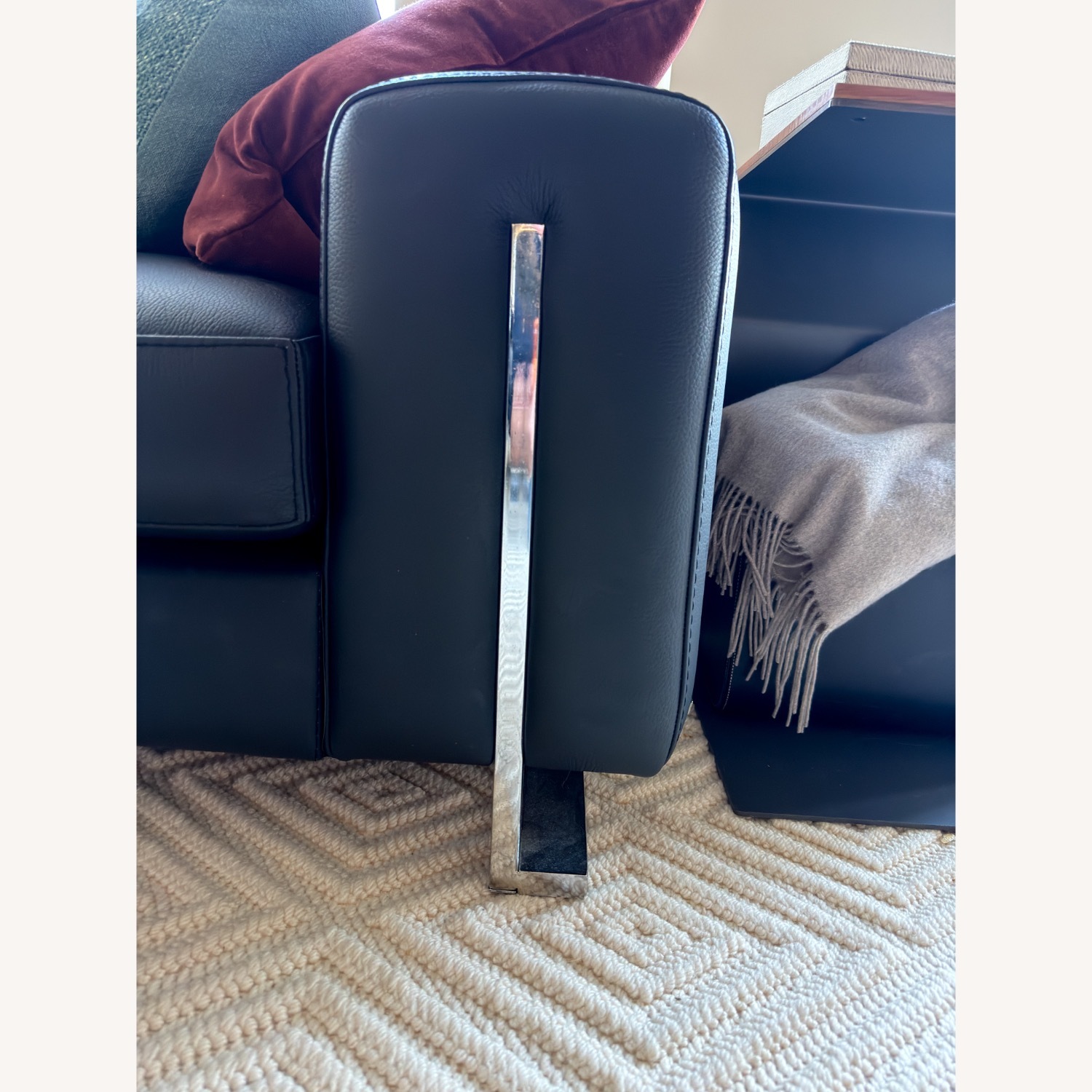 Roche Bobois Black Leather 2 Piece Sectional - image-3