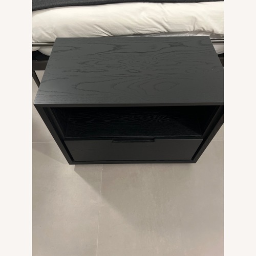 Used Arhaus Willow Black Wood Nightstand for sale on AptDeco
