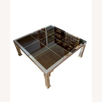 Vintage Cocktail Table Chrome & Glass 1970s