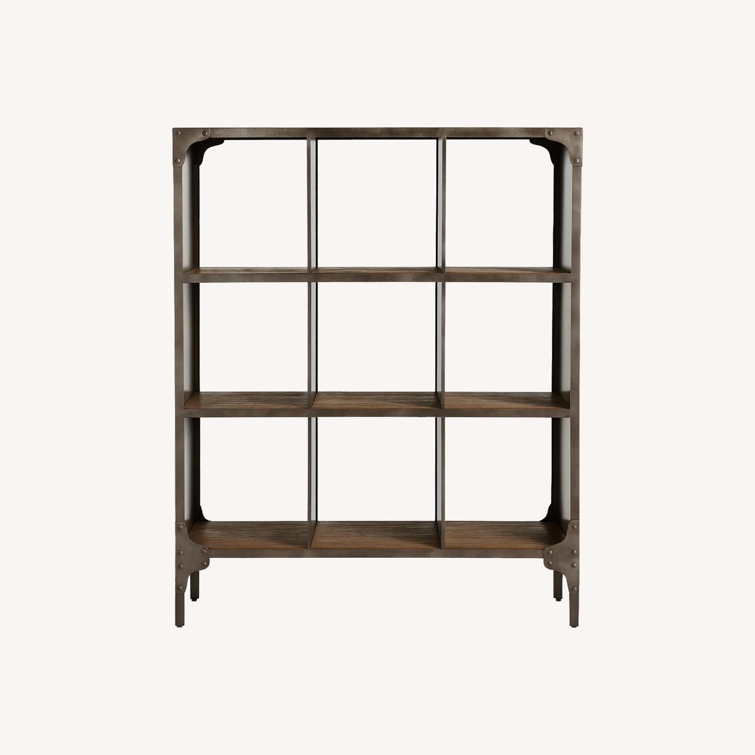Restoration Hardware Dark Brown Metal Bookcase - image-0