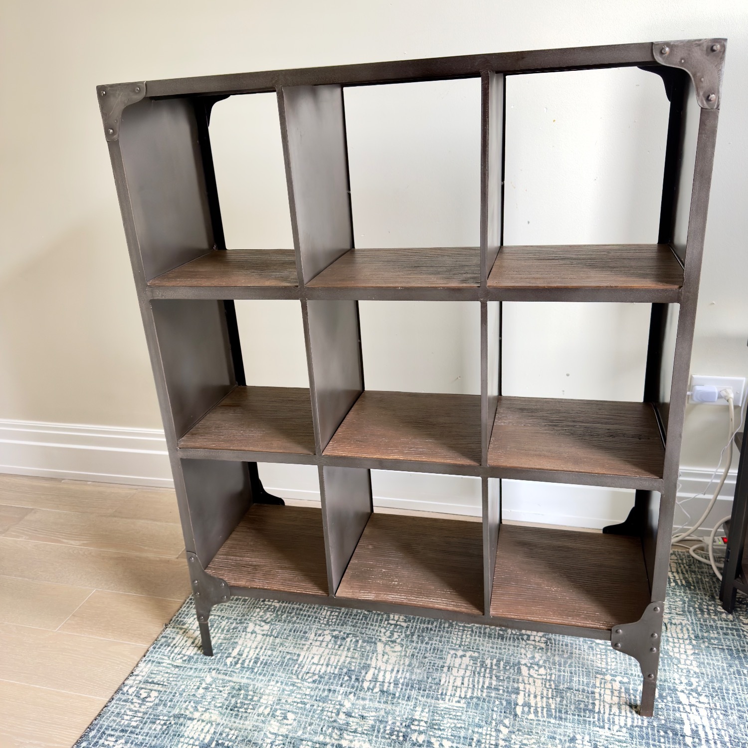 Restoration Hardware Dark Brown Metal Bookcase - image-1
