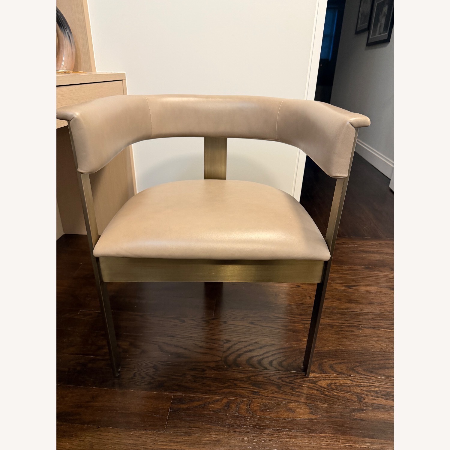 Interlude Home Darcy Light Gray Leather Armchair - image-1