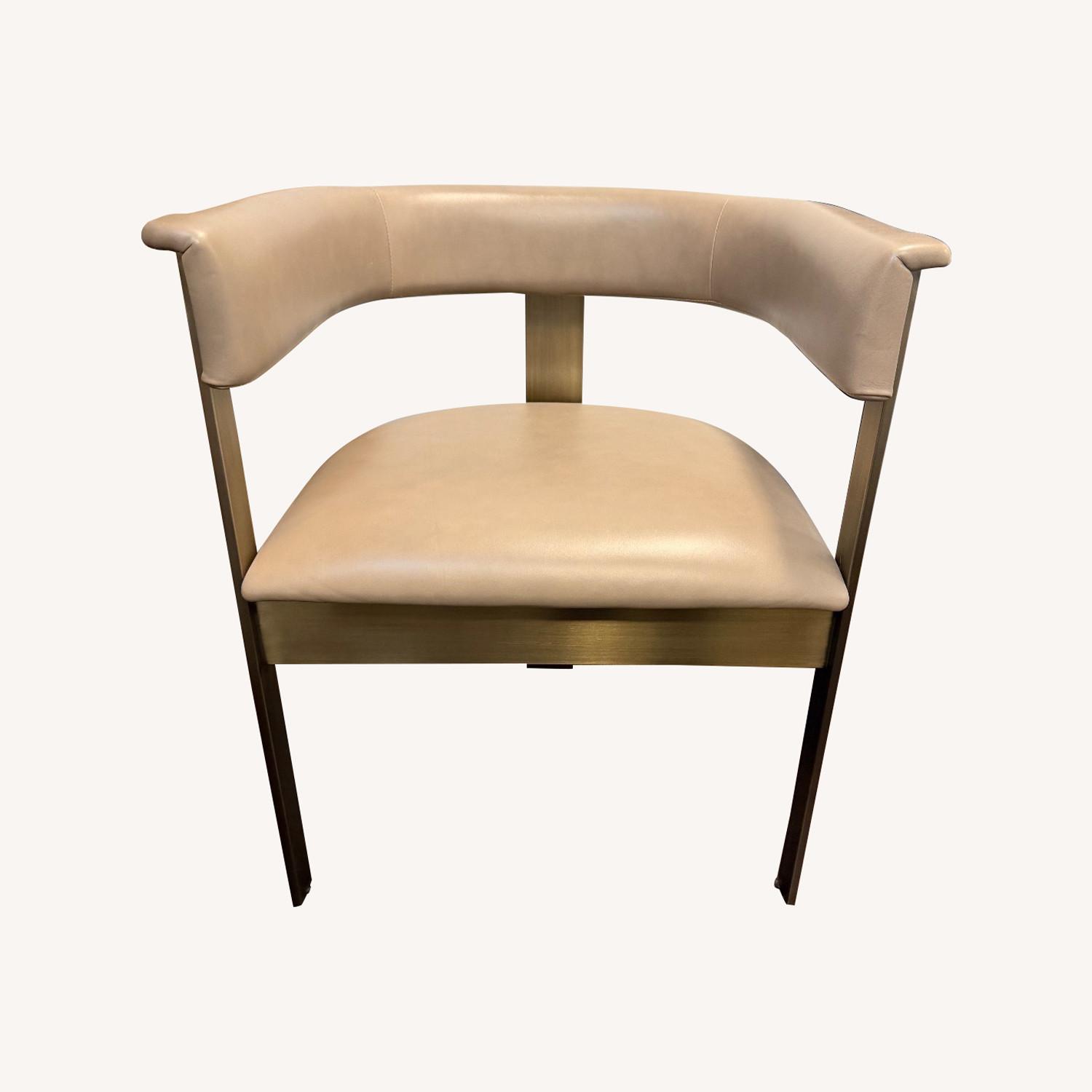 Interlude Home Darcy Light Gray Leather Armchair - image-0