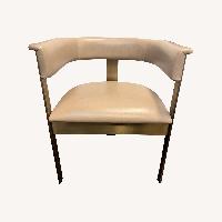 Interlude Home Darcy Light Gray Leather Armchair