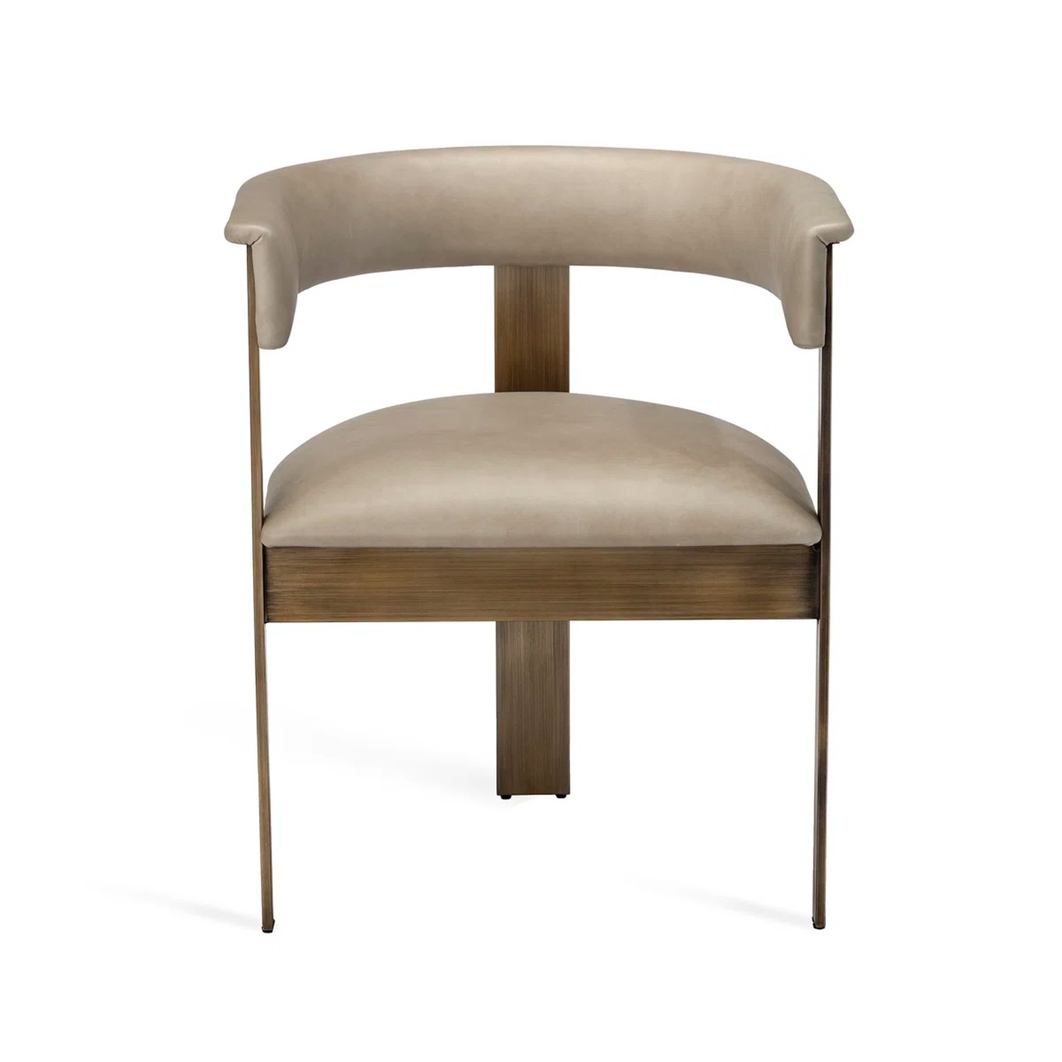 Interlude Home Darcy Light Gray Leather Armchair - image-4