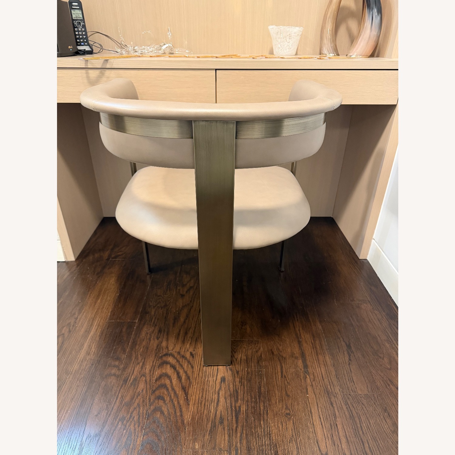 Interlude Home Darcy Light Gray Leather Armchair - image-2