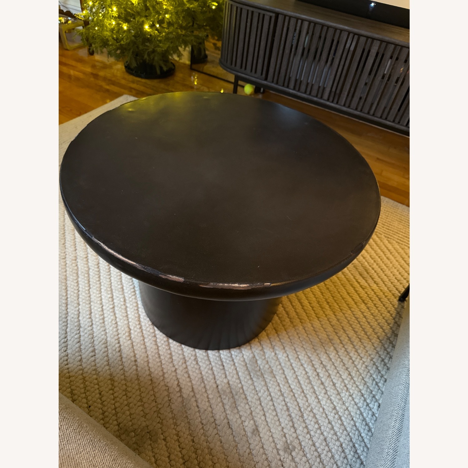 Restoration Hardware Black Concrete Coffee Table - image-3