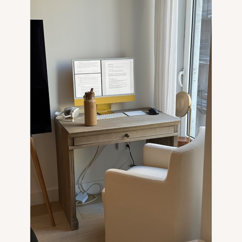 Used Pottery Barn Light Gray Wood Desk for sale on AptDeco