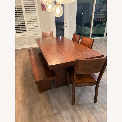 Used Star Furniture Dark Brown Mango Wood Dining Set for sale on AptDeco