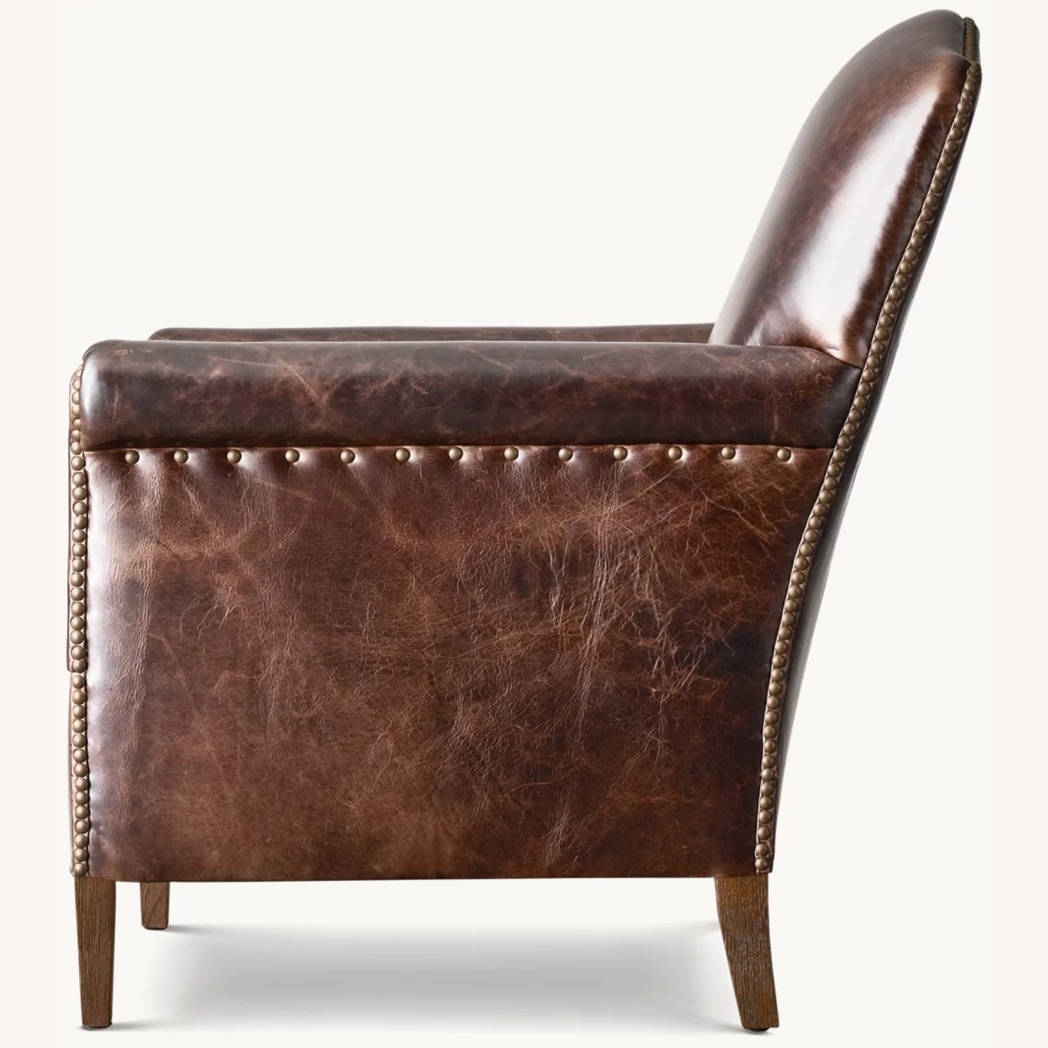 Restoration Hardware French Camel Back Leather Club Chair - image-2