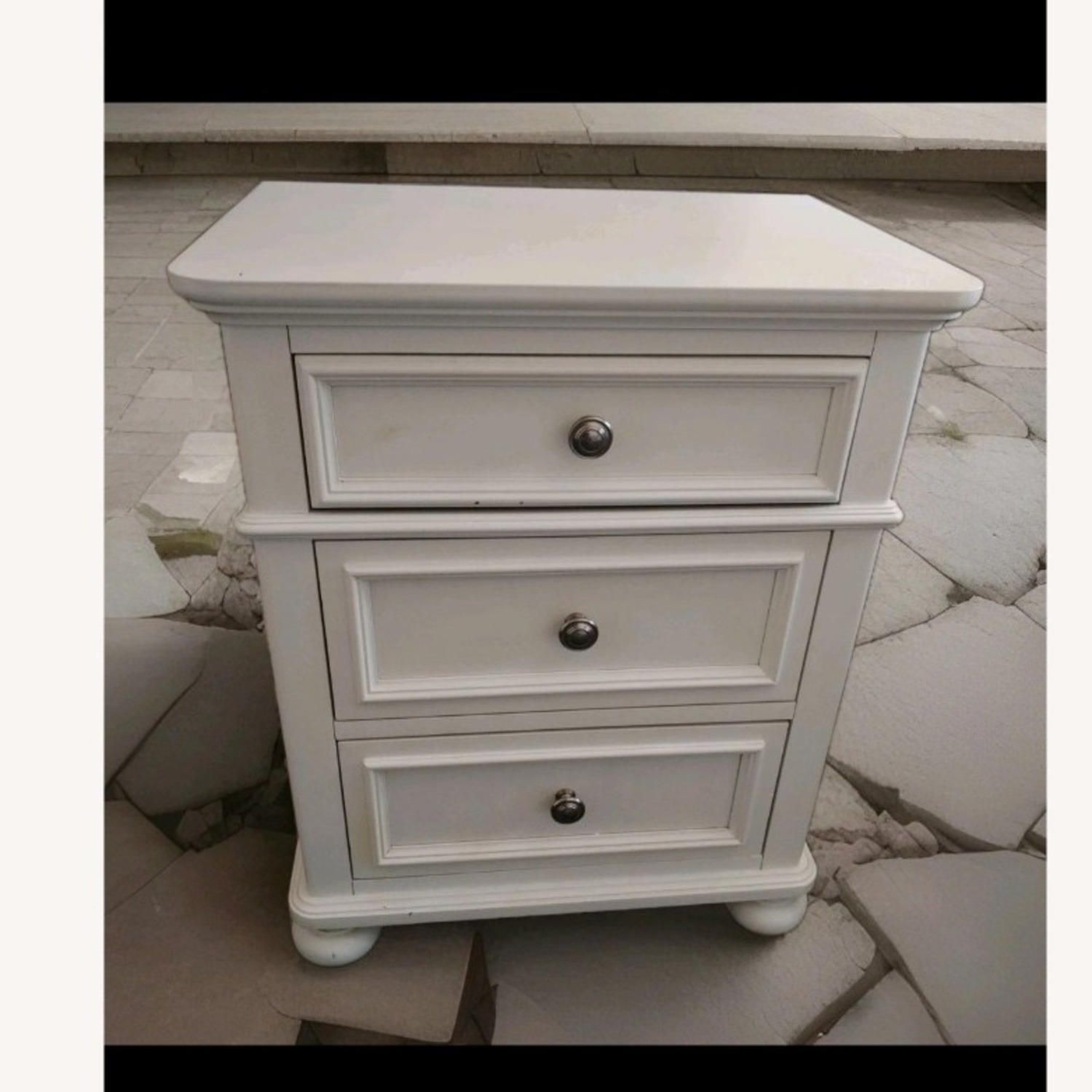 White Wood Nightstand - image-1