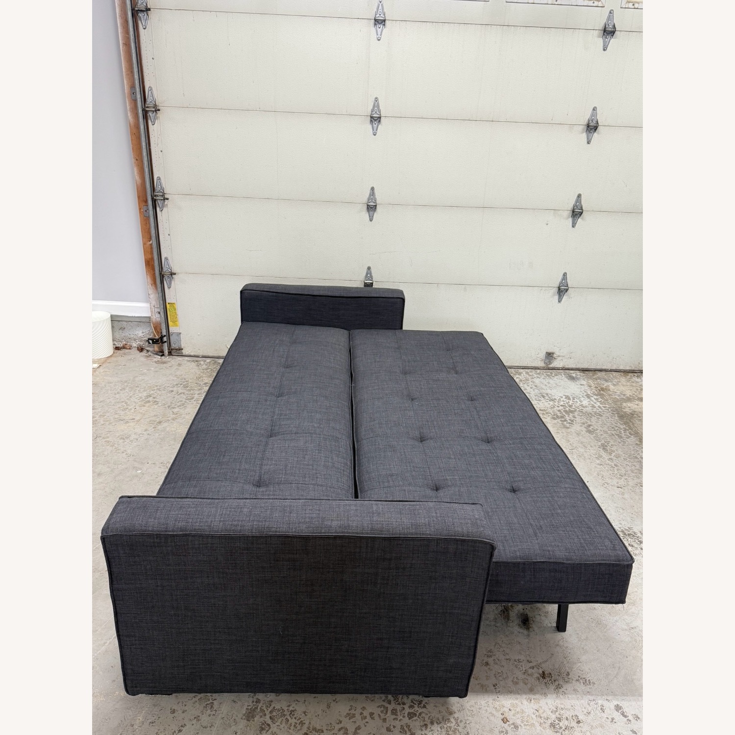 Crate & Barrel Dark Gray Fabric Sleeper Sofa Full - image-4