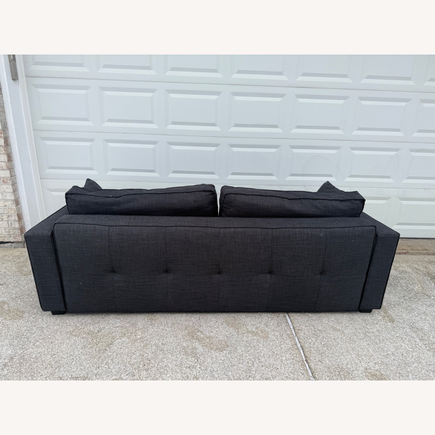 Crate & Barrel Dark Gray Fabric Sleeper Sofa Full - image-2