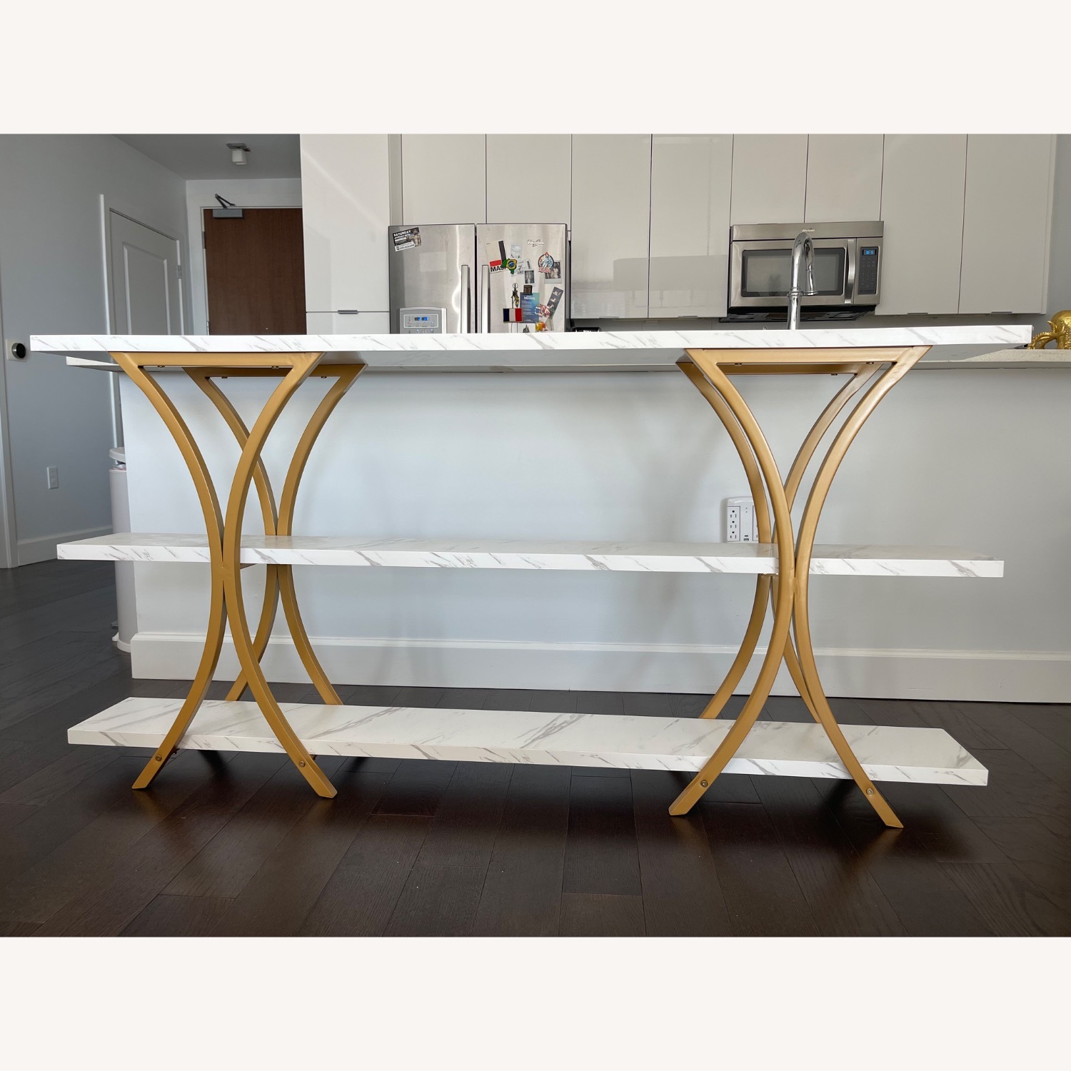 White & Gold High Console Table - image-6