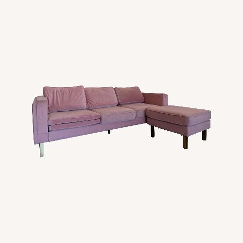 Used Albany Park Pink Velvet 2 Seater Sofa for sale on AptDeco