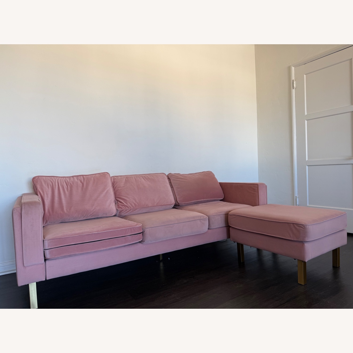 Albany Park Pink Velvet 2 Seater Sofa - image-1