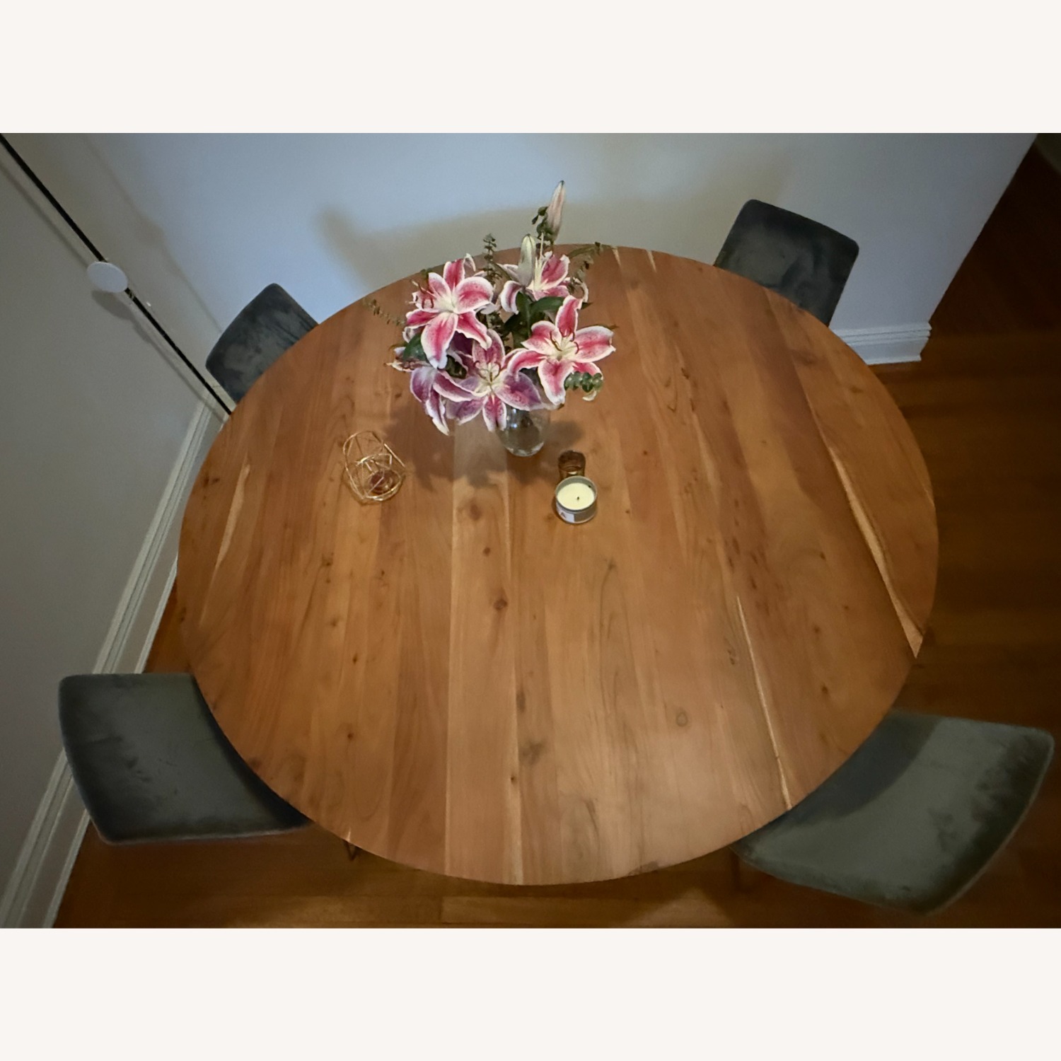 Crate & Barrel Round Acacia Dining Table - image-3