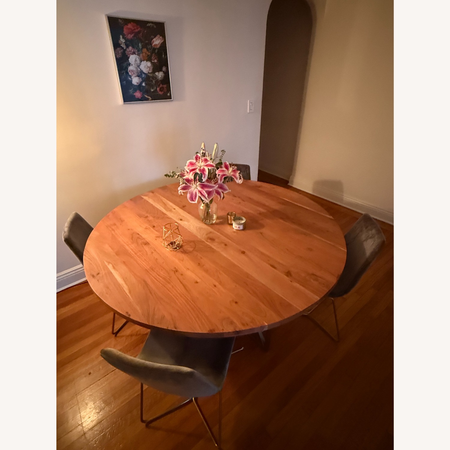 Crate & Barrel Round Acacia Dining Table - image-4