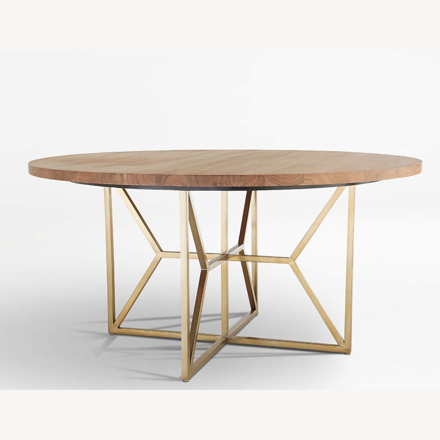 Crate & Barrel Round Acacia Dining Table - image-5