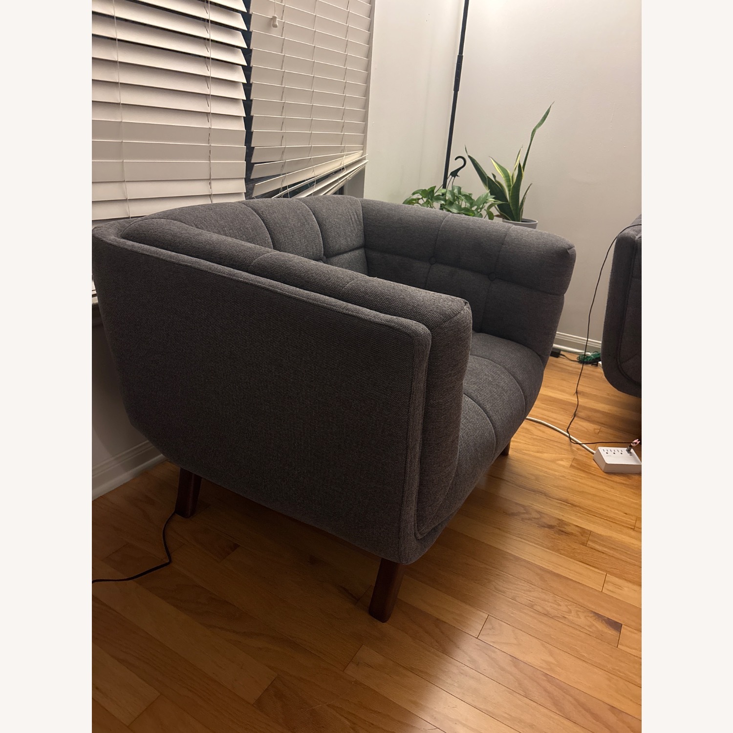 Amazon Gray Fabric Lounge Chair - image-3