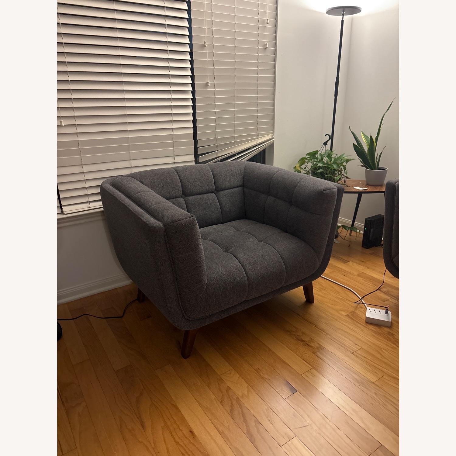 Amazon Gray Fabric Lounge Chair - image-2