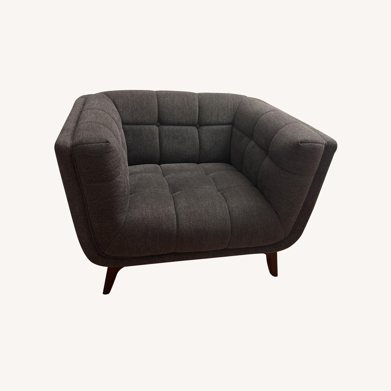 Amazon Gray Fabric Lounge Chair - image-0