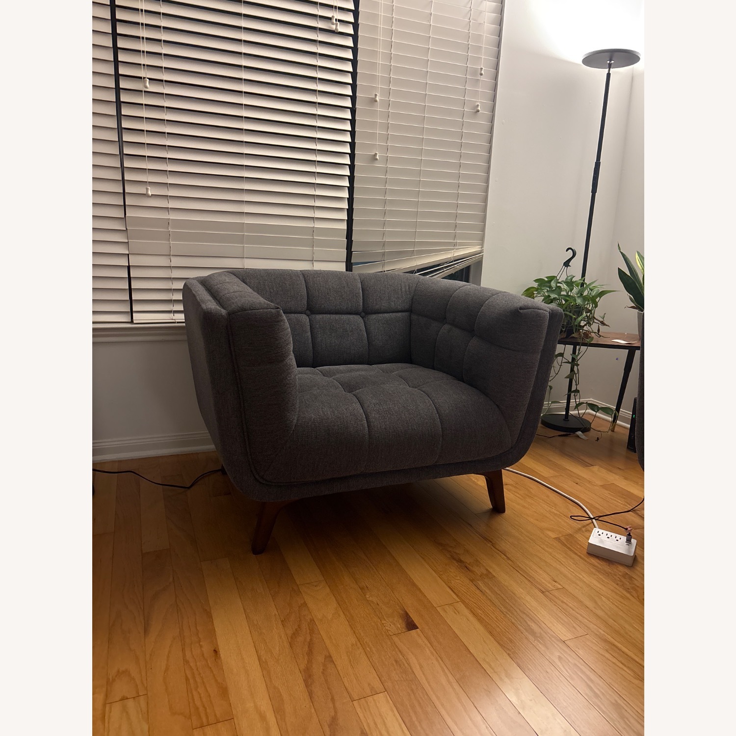 Amazon Gray Fabric Lounge Chair - image-4