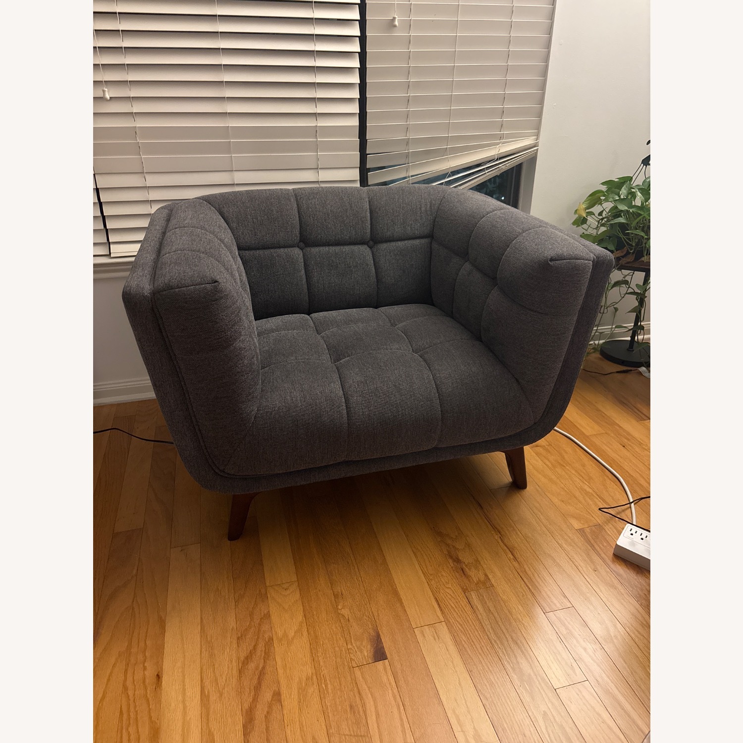 Amazon Gray Fabric Lounge Chair - image-1