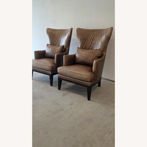 Used Bradington-Young Taraval Leather Wingback Chair for sale on AptDeco