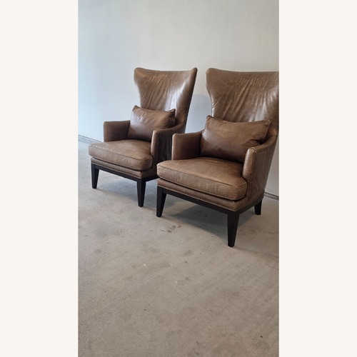 Used Bradington-Young Taraval Leather Wingback Chair for sale on AptDeco