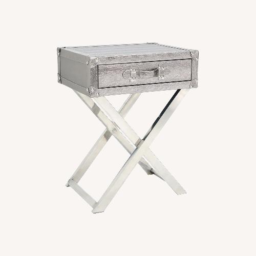 Used Houzz Silver Leather Nightstands for sale on AptDeco