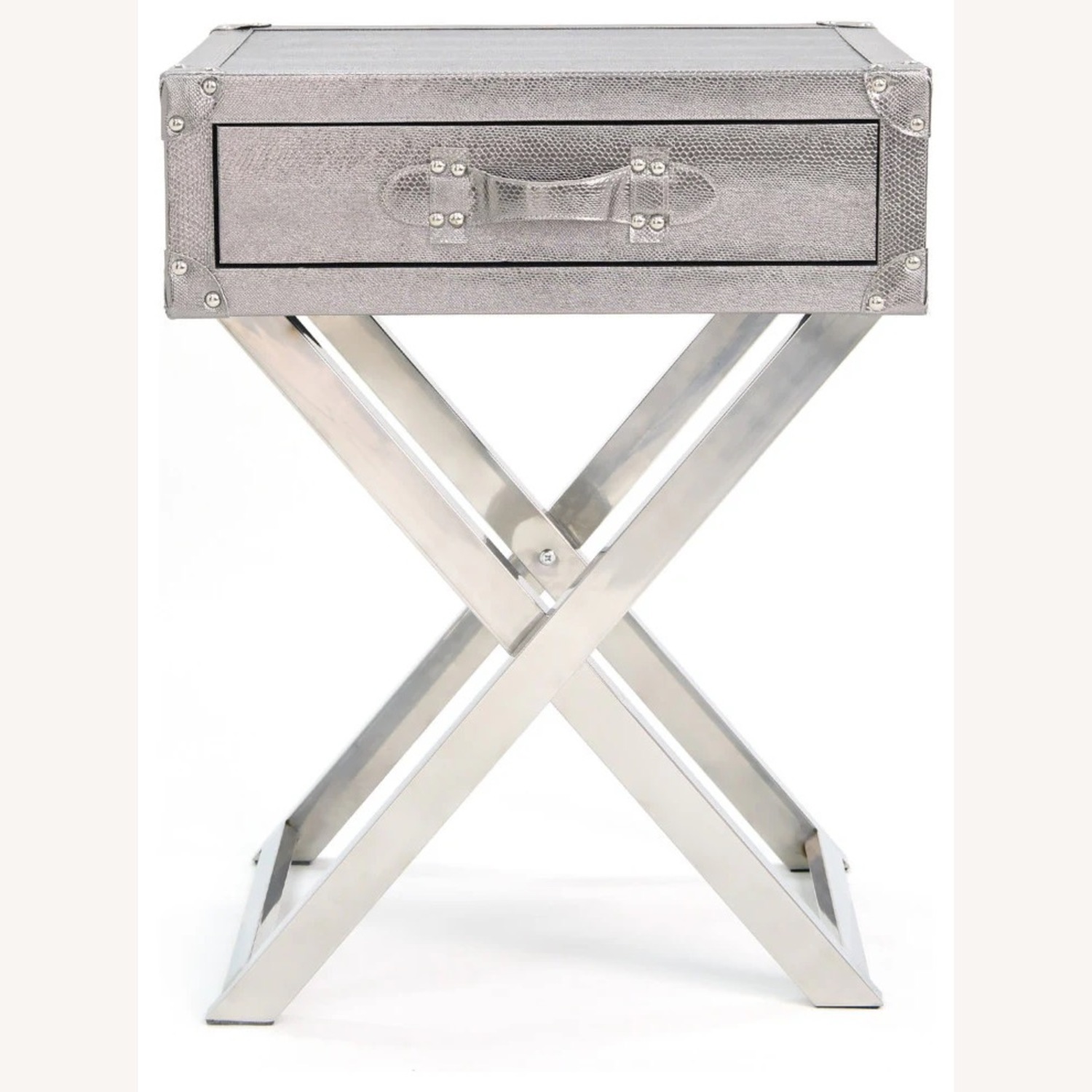 Houzz Silver Leather Nightstands - image-0