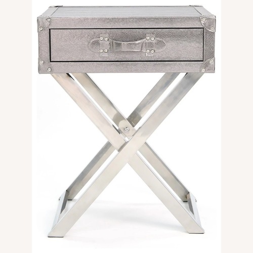 Used Houzz Silver Leather Nightstands for sale on AptDeco