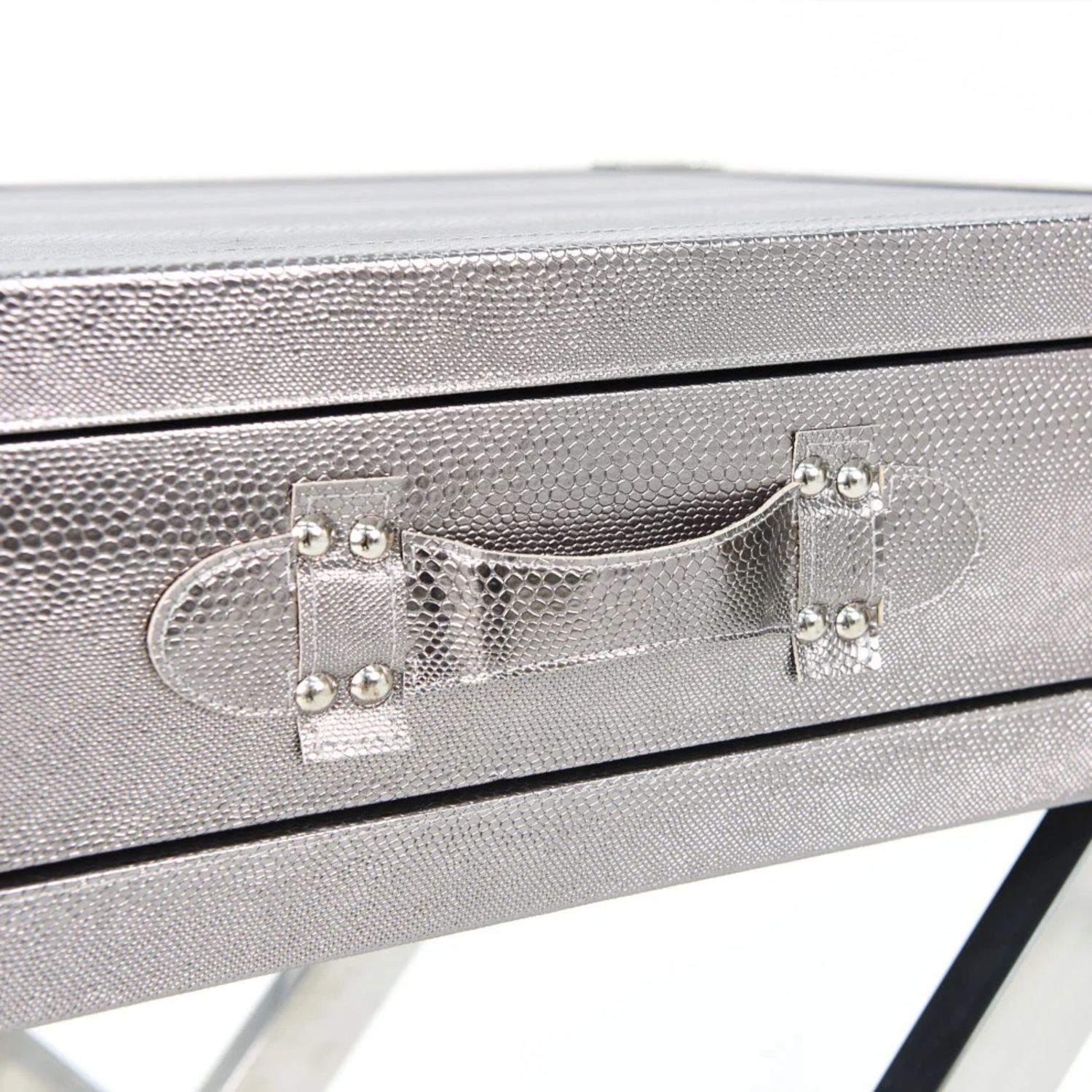 Houzz Silver Leather Nightstands - image-2