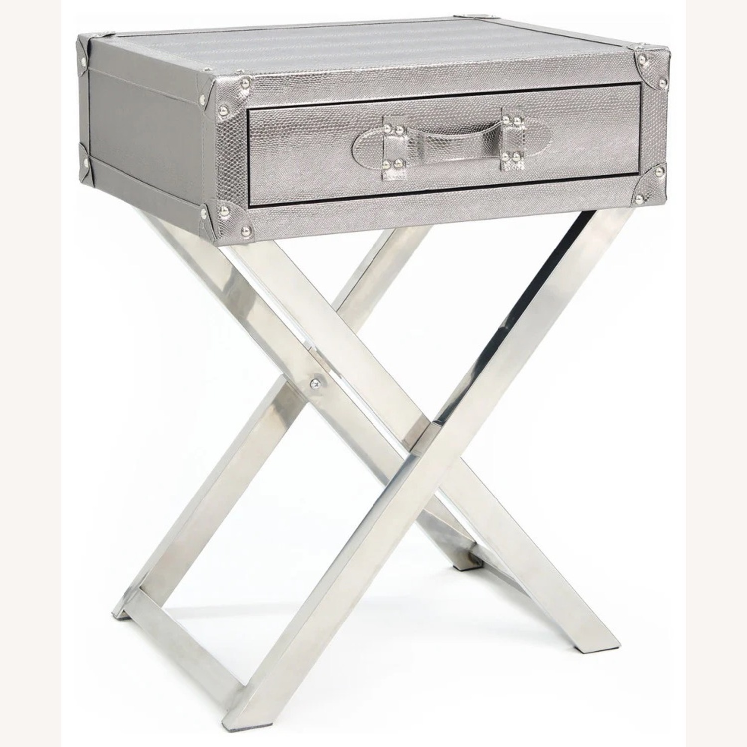 Houzz Silver Leather Nightstands - image-1