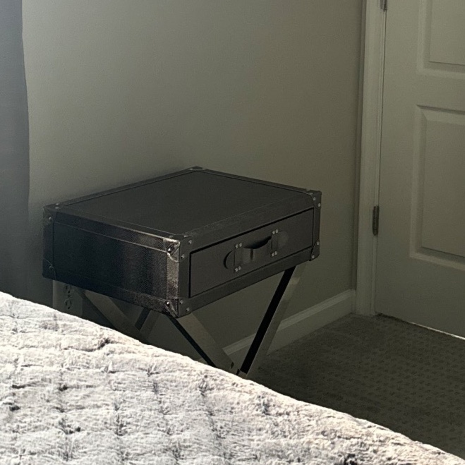 Houzz Silver Leather Nightstands - image-4