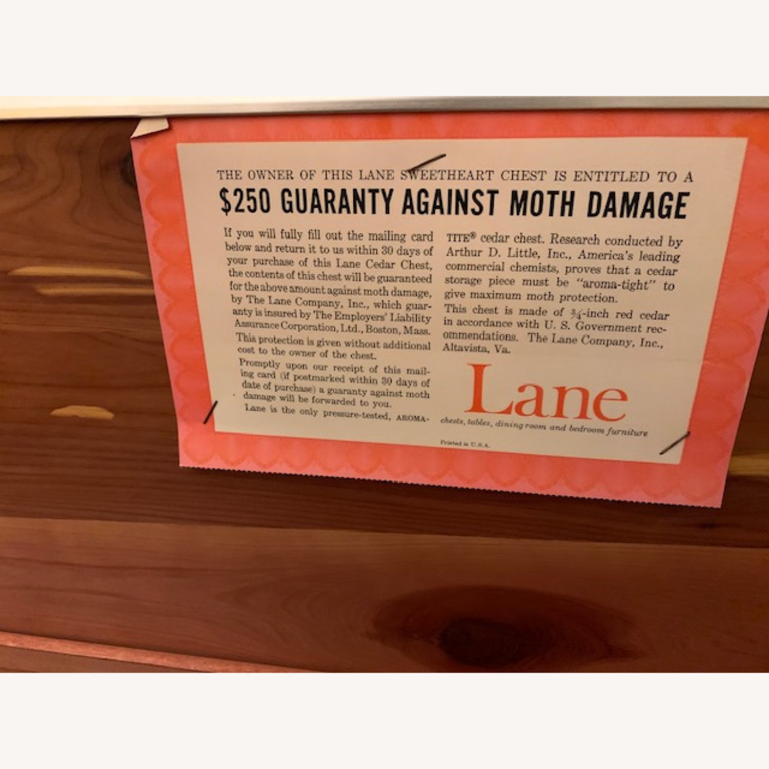 Lane Furniture Sweetheart Chest Vintage - image-13