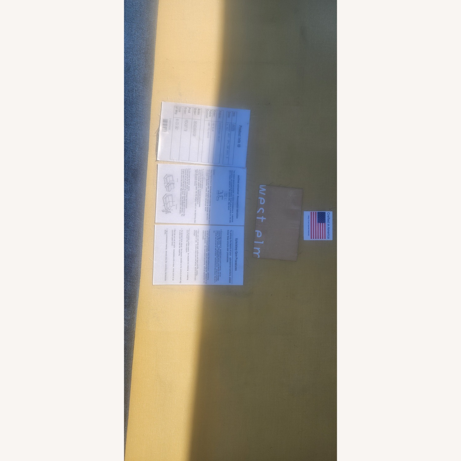 West Elm Harmony Blue Velvet 2 Piece Sectional - image-16