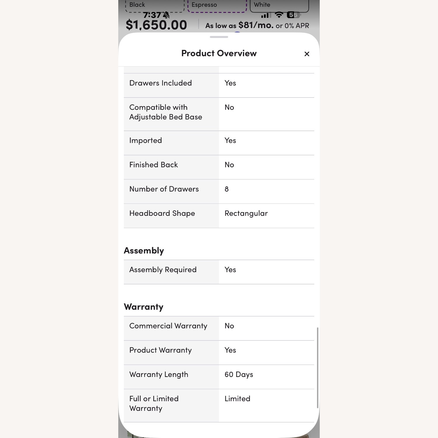 CrownMark Furniture Dark Brown Wood Queen Bed - image-9