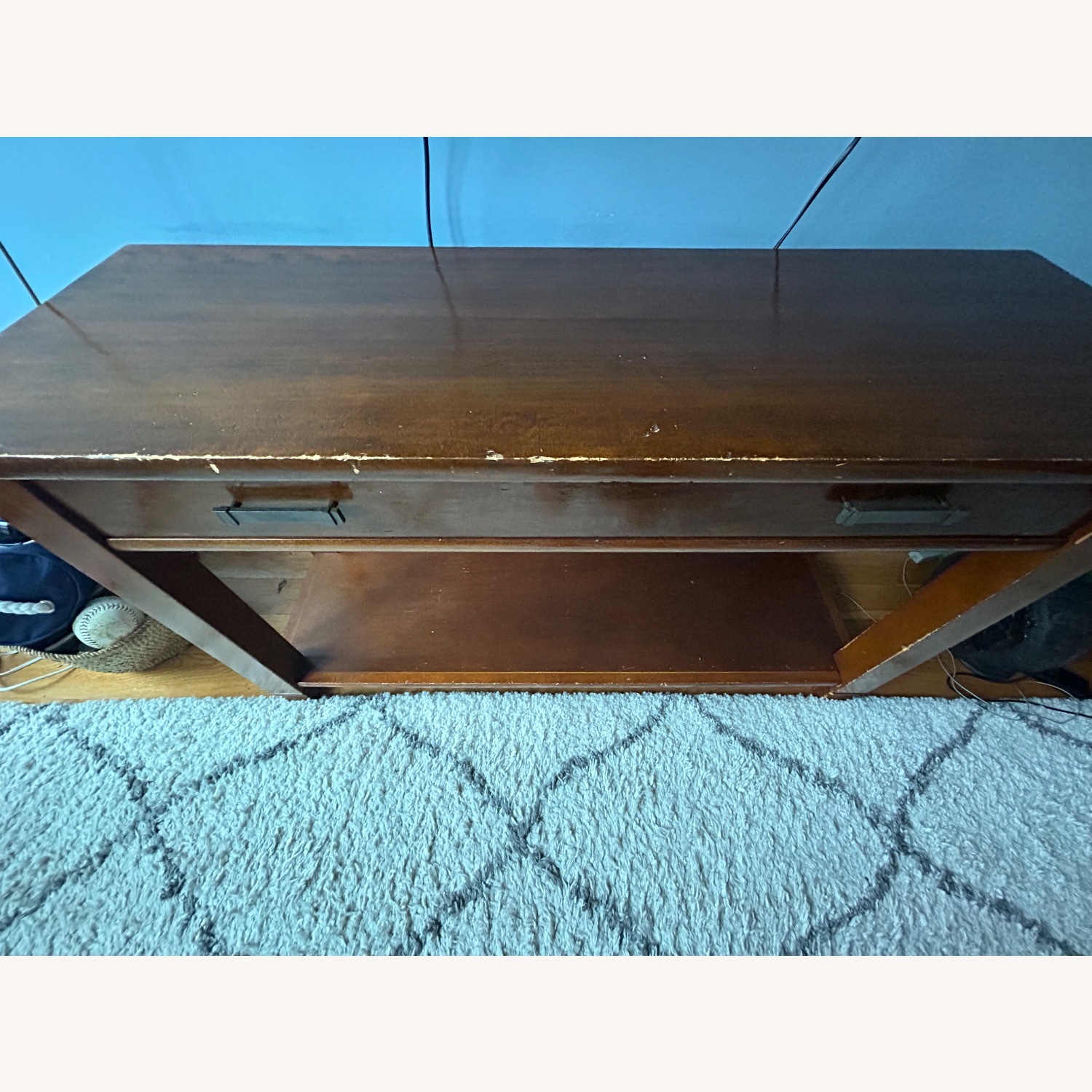 Pottery Barn Dark Brown Wood Side Table - image-2