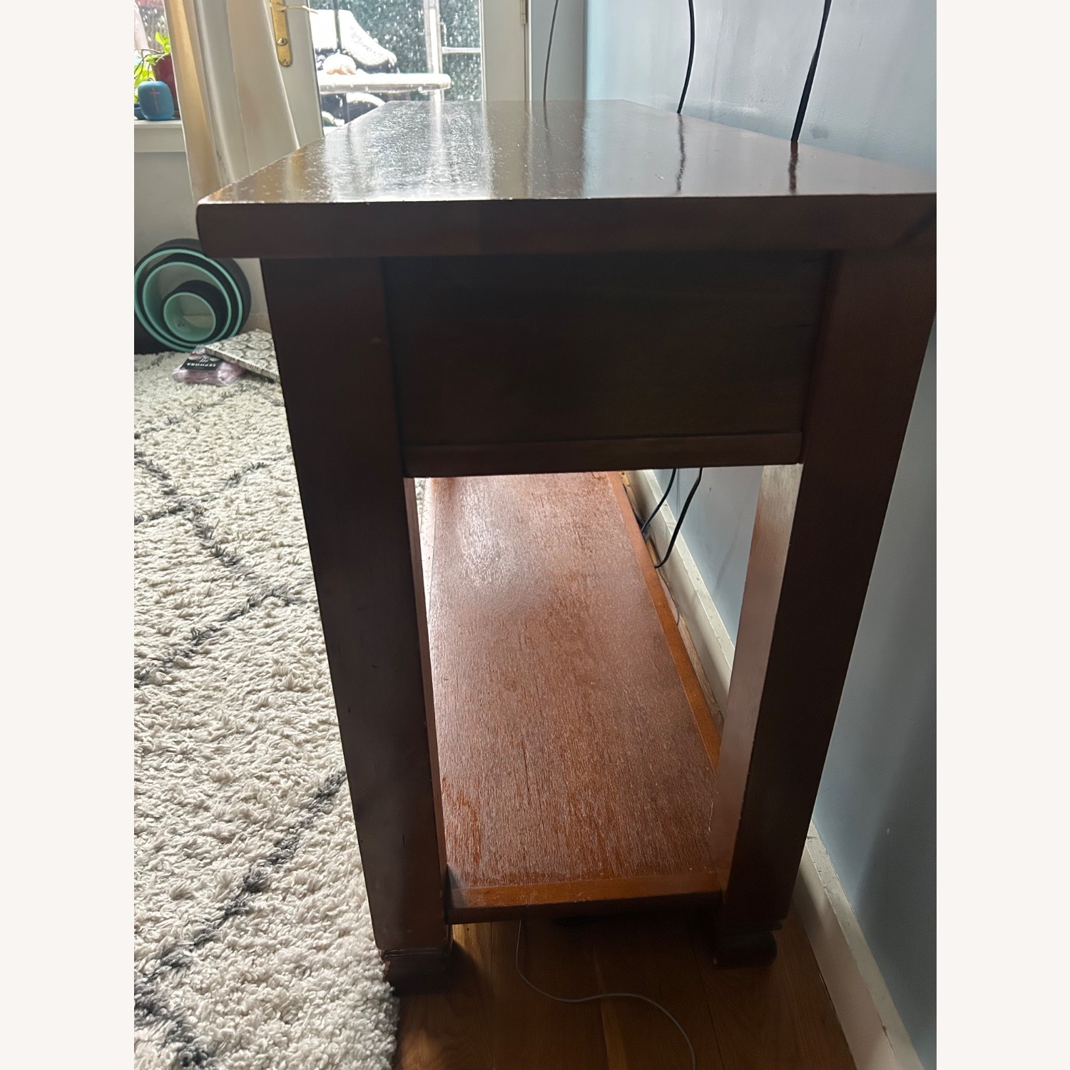 Pottery Barn Dark Brown Wood Side Table - image-1