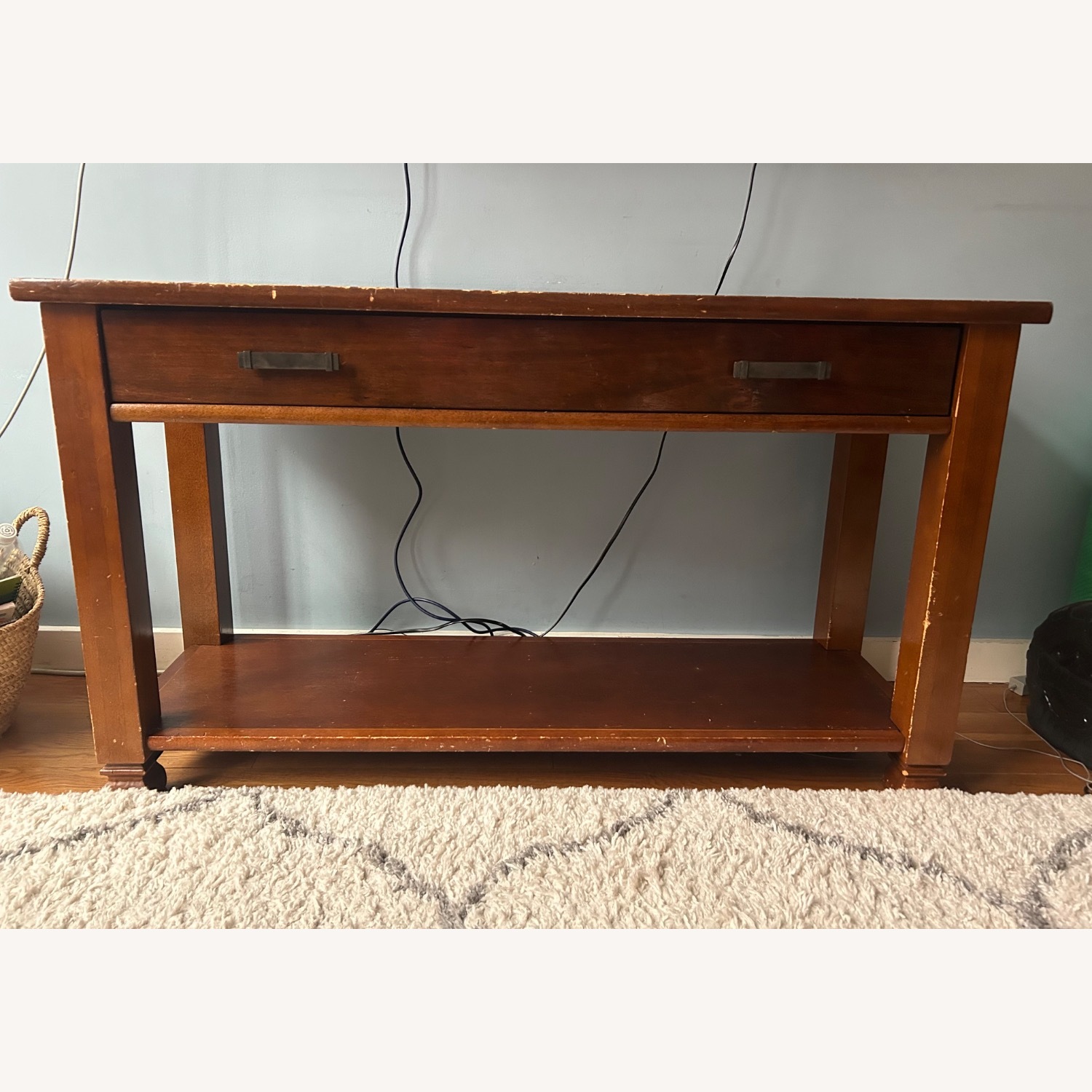 Pottery Barn Dark Brown Wood Side Table - image-0